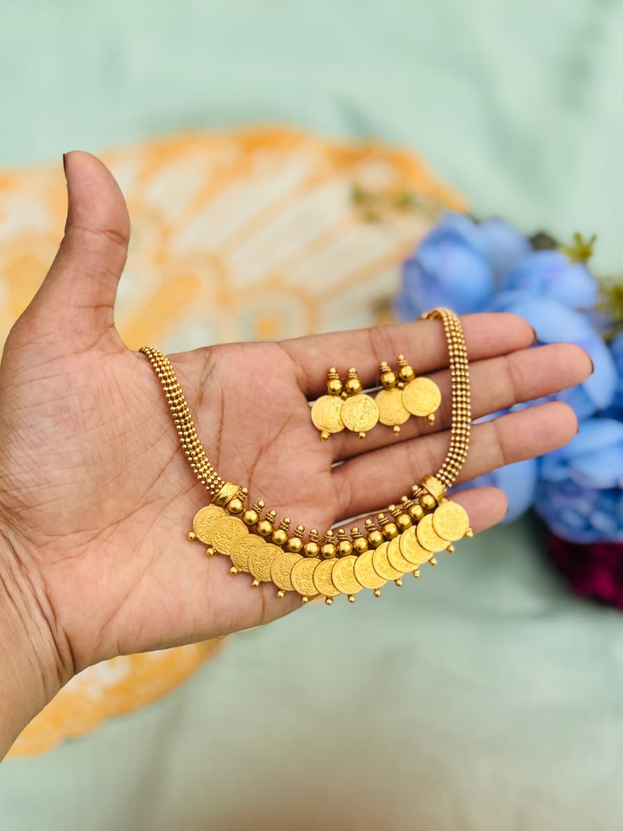 Divya Coin Temple Necklace MN 108
