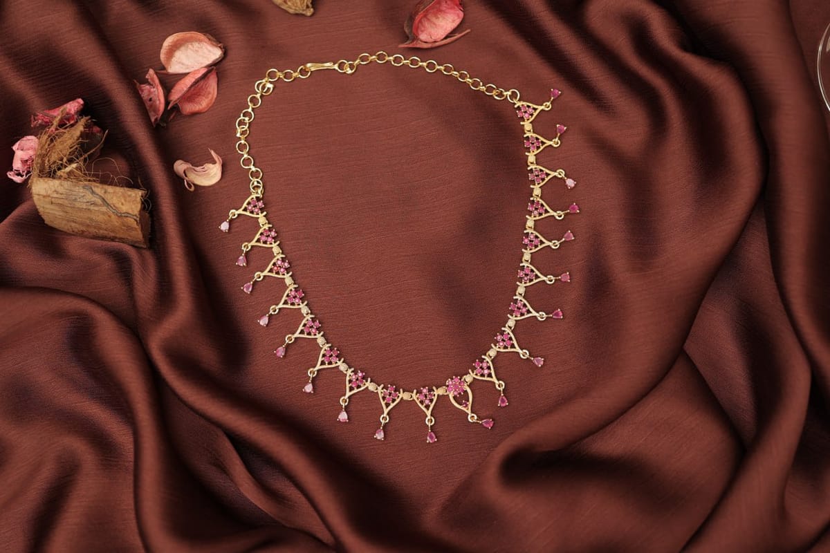 Ruby Hanging Necklace NK116