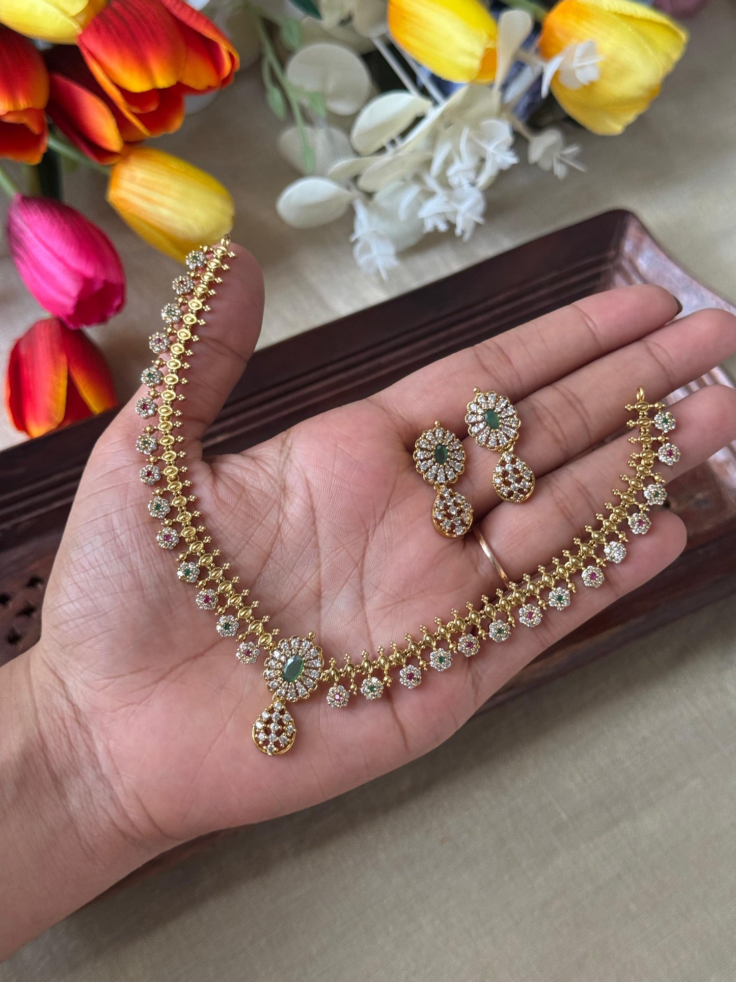 Zara Floral Necklace Set HH108