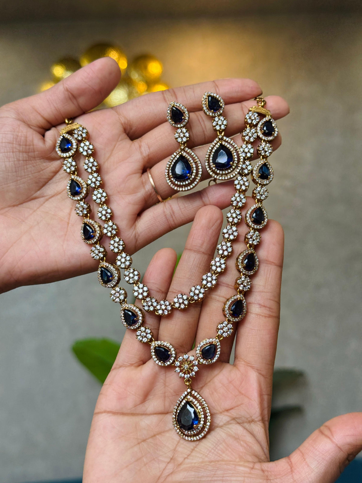 Teardrop Statement Necklace Set HH133
