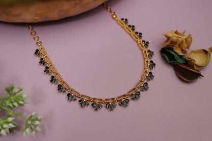 FLORAL STONED NECKLACE N800