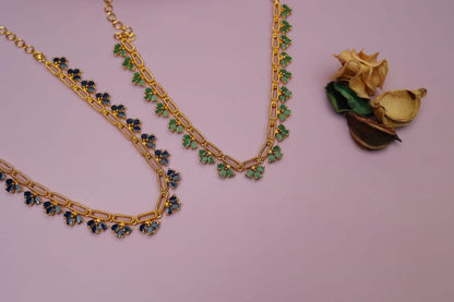 FLORAL STONED NECKLACE N800