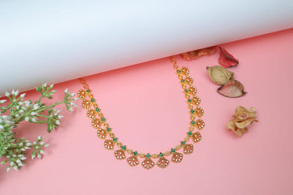 GRACEFUL PETAL STONED NECKLACE N517