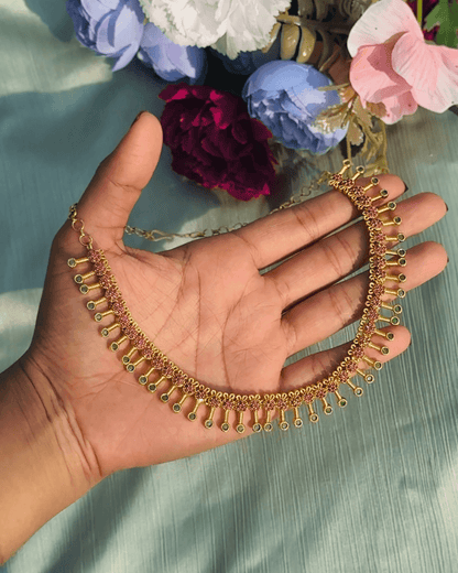 SWARNA PINK DROP NECKLACE  N459
