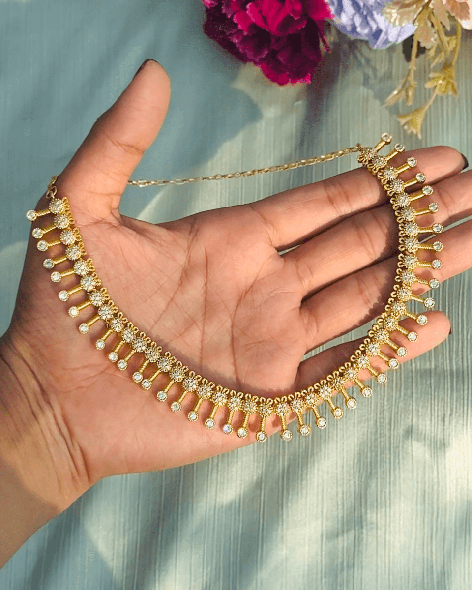 SWARNA PINK DROP NECKLACE  N459