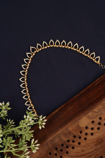 Diamond Golden Alloy Necklace N25