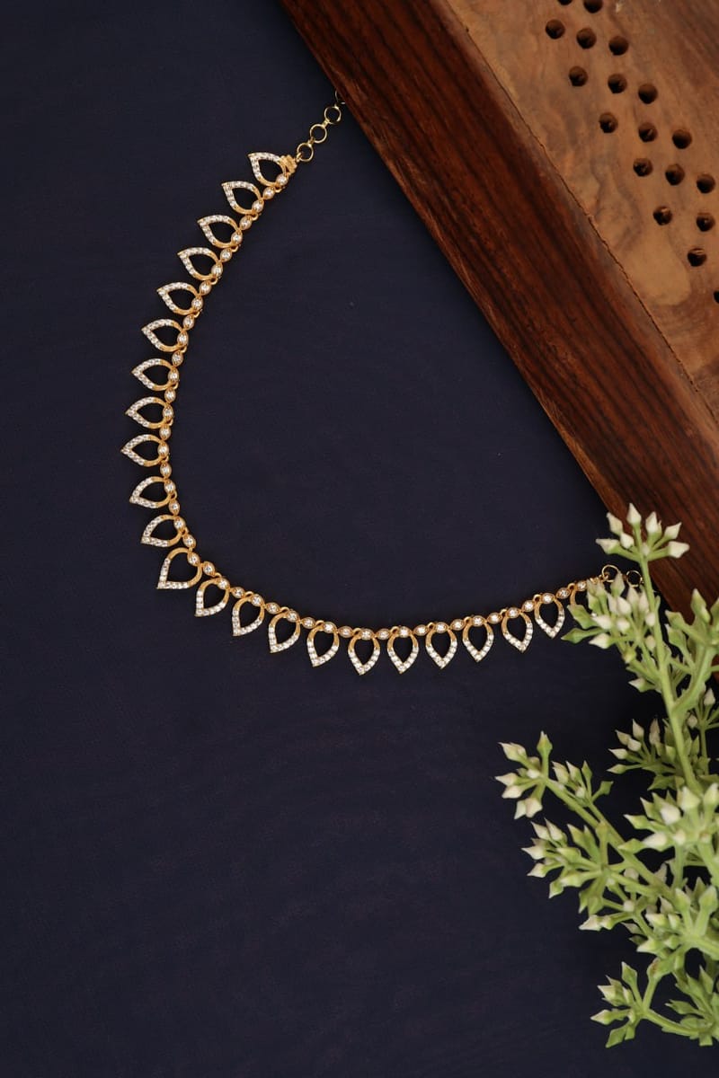 Diamond Golden Alloy Necklace N25