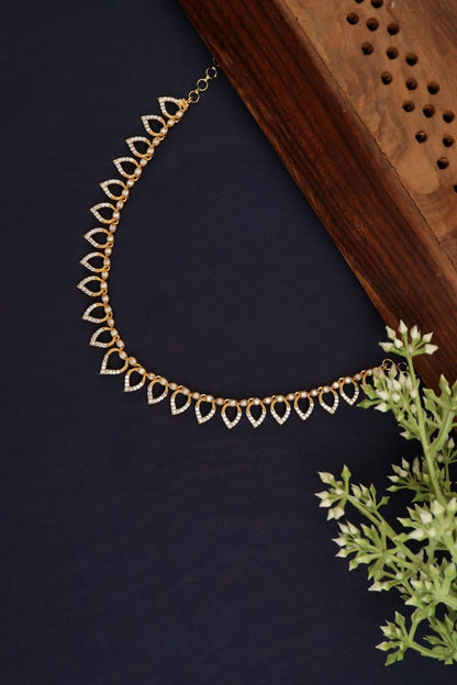 Diamond Golden Alloy Necklace N25