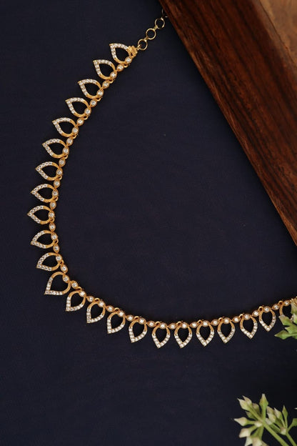 Diamond Golden Alloy Necklace N25