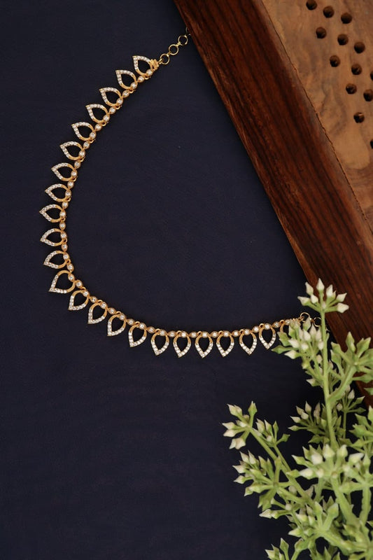 Diamond Golden Alloy Necklace N25
