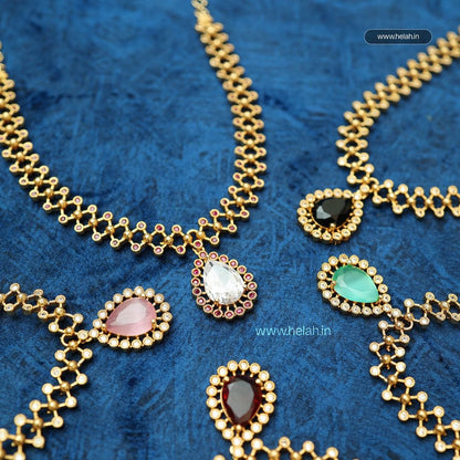 Emerald Cut Stone Necklace N972