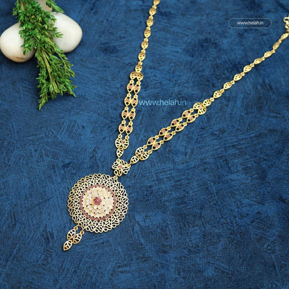 Floral Pendant Long Necklace N655