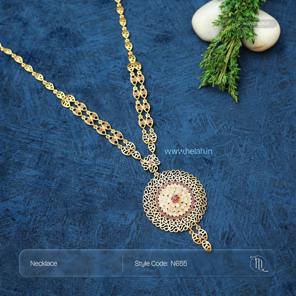 Floral Pendant Long Necklace N655