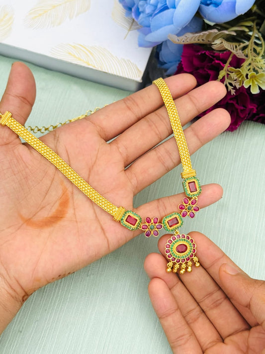 Gem Bloom Traditional Necklace MN 113