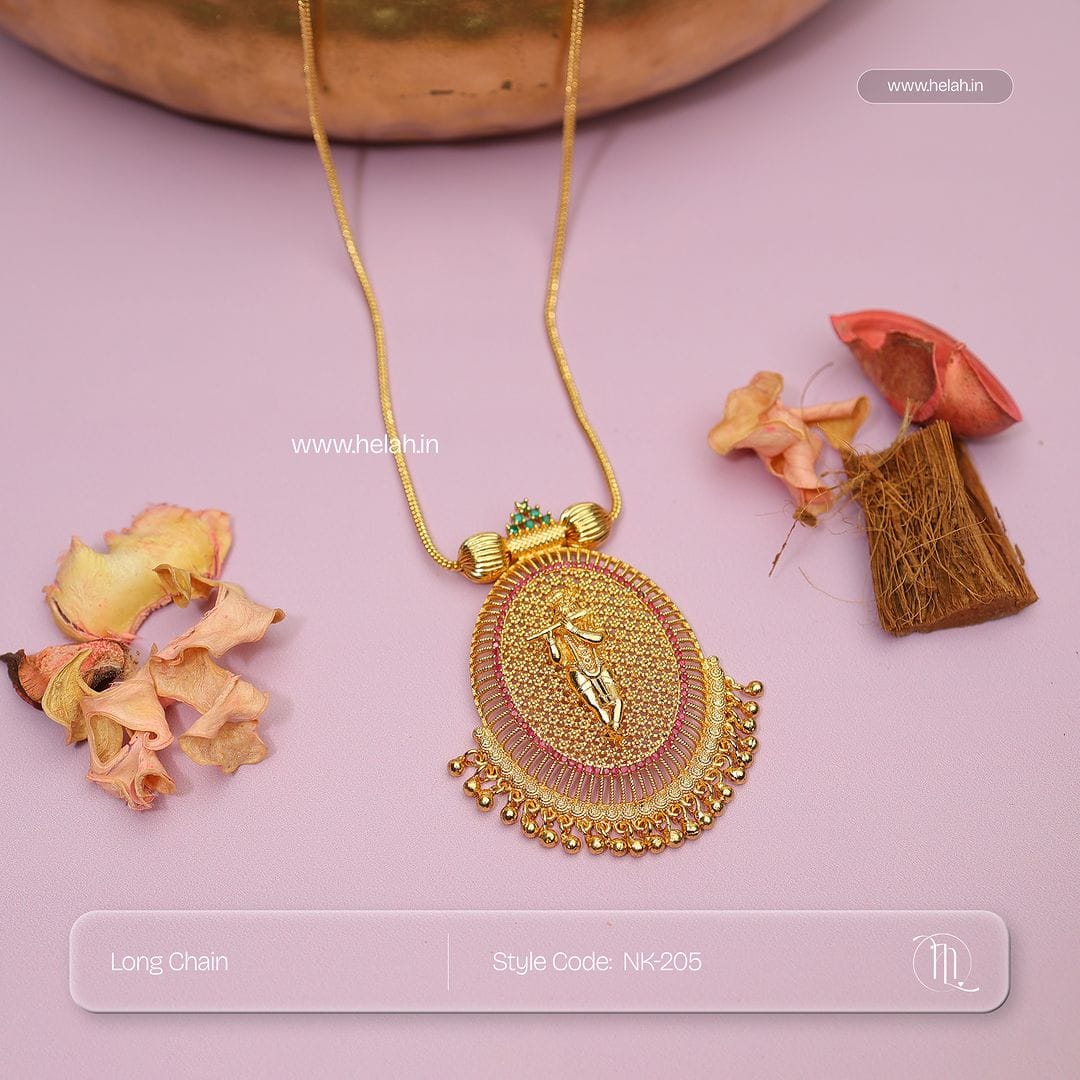 Krishna Embellished Haram Locket Necklace NK205