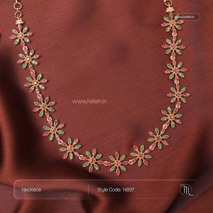 Lily Dot Stone Necklace N897