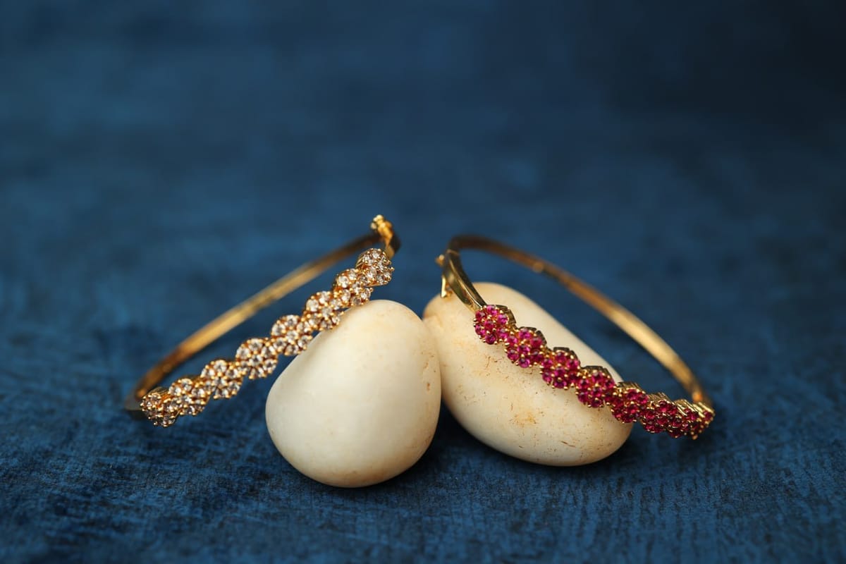 Ruby Flower Lock Bracelet LB 6