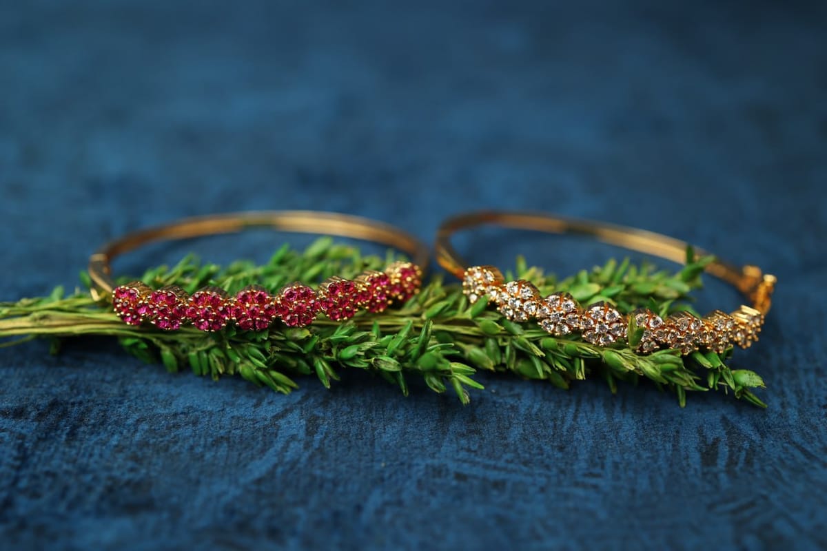 Ruby Flower Lock Bracelet LB 6