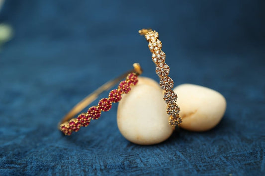Ruby Flower Lock Bracelet LB 6