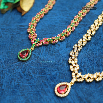 Stone Locket Cutting Necklace N876
