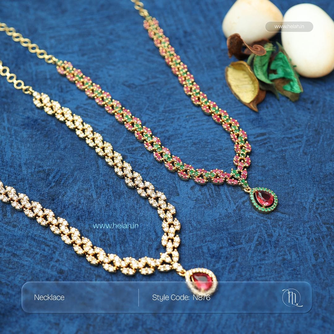 Stone Locket Cutting Necklace N876