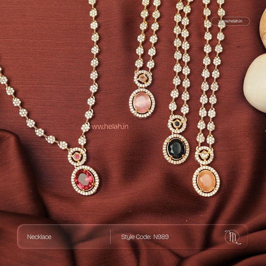 Stone Two-Round Necklace N989