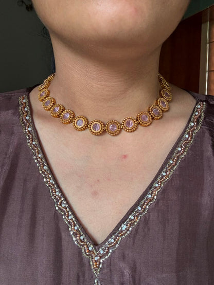 button necklace HN658
