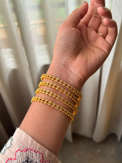 Golden Lattice Bangles HB-100
