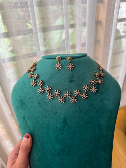 BEENA ANTONY DIAMOND NECKLACE ANTIQUE HN639