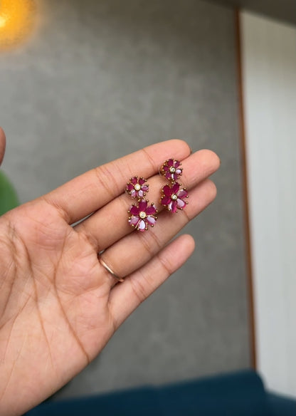 Rosé Bloom Layered Necklace Set HH 103