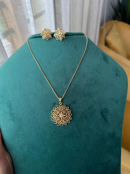 Diamond Floral Locket Chain