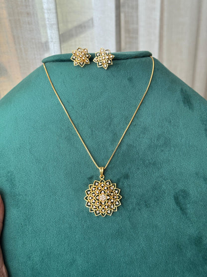 Diamond Floral Locket Chain