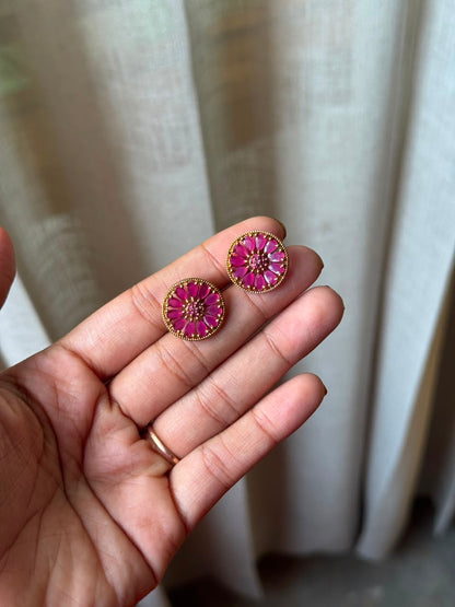 Round Glitter Earrings