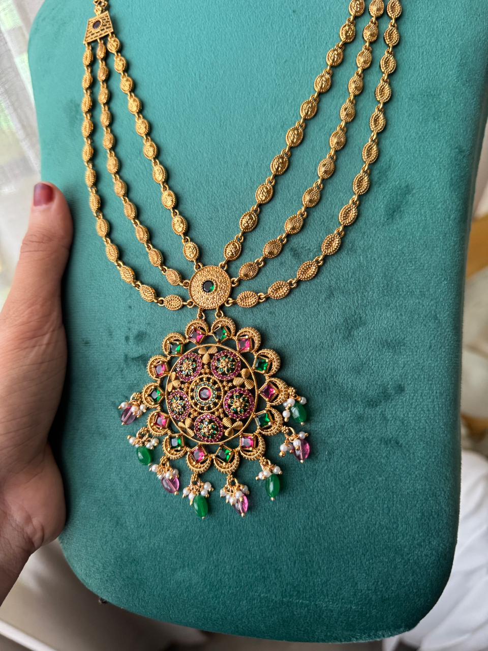 Mandala Pendant Layer Haaram ✨
