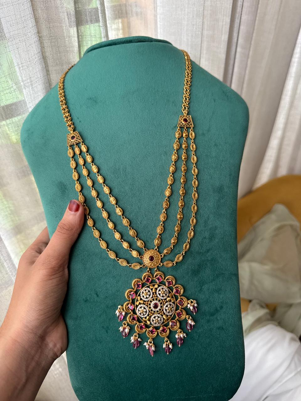 Mandala Pendant Layer Haaram ✨