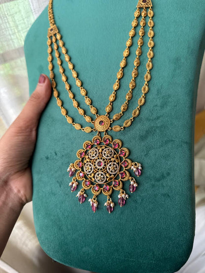Mandala Pendant Layer Haaram ✨