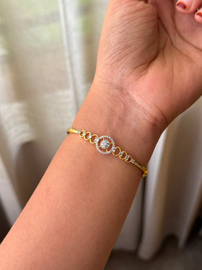 round diamond lock bangleHB106