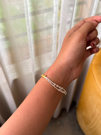 Wave diamond lock bangle HB109