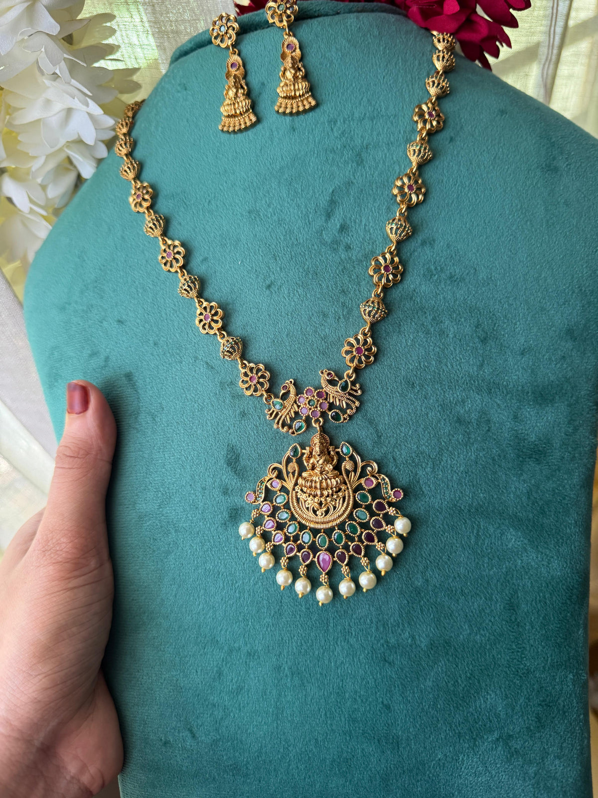 Peacock Temple Necklace Set HH128