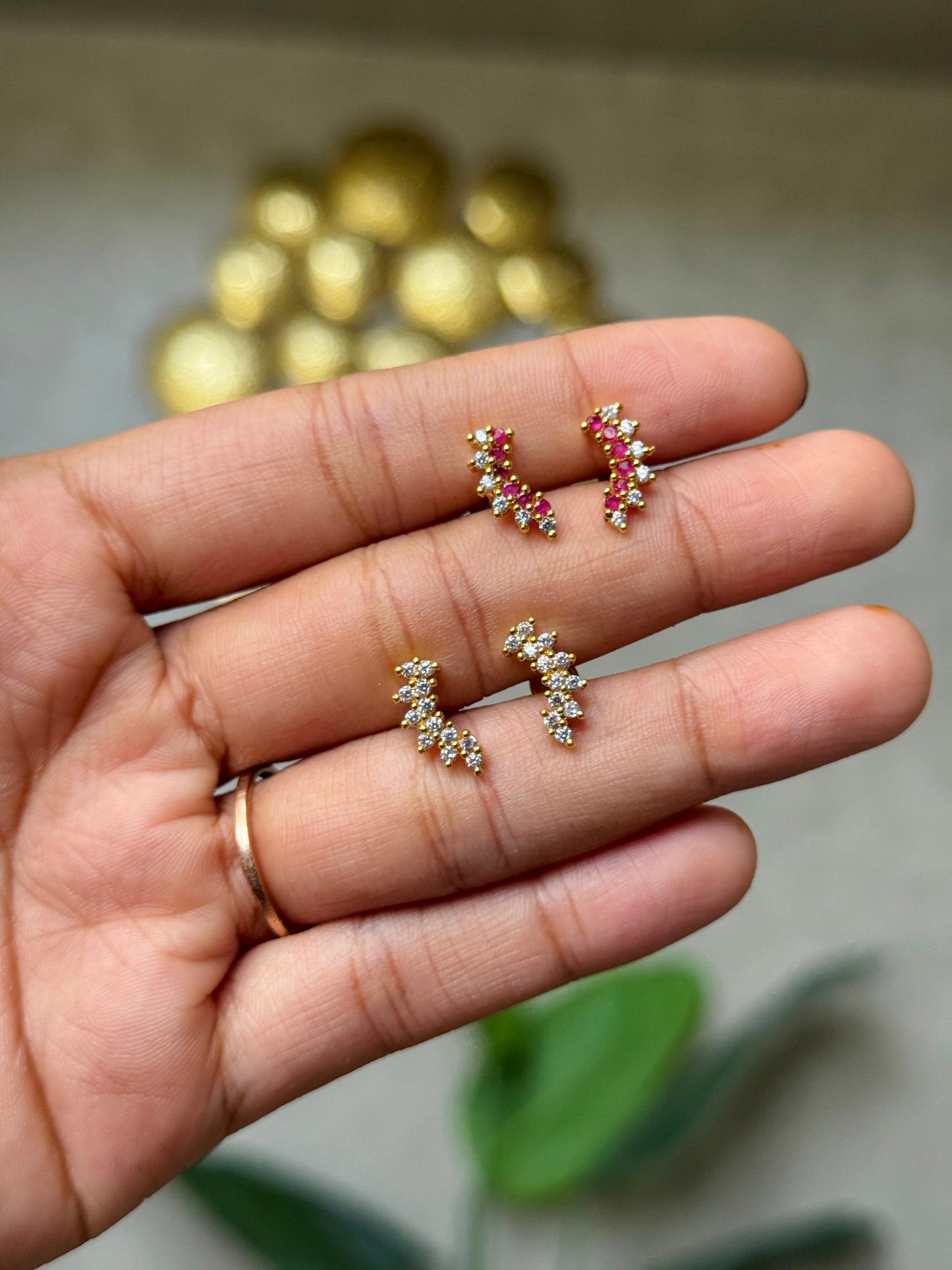 Floral CZ Drop Earrings HK1233