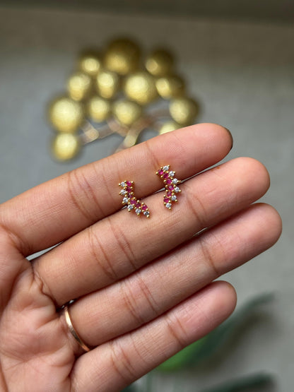 Floral CZ Drop Earrings HK1233