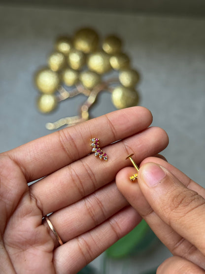 Floral CZ Drop Earrings HK1233