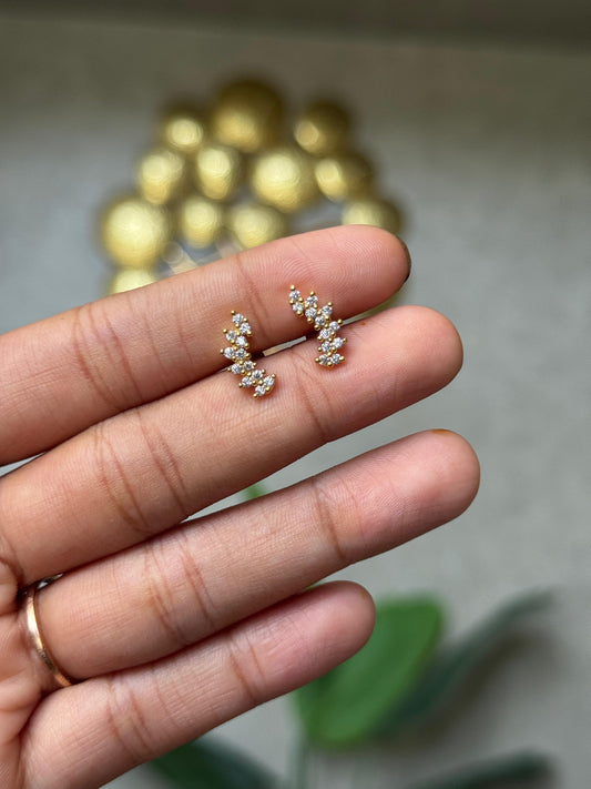 Floral CZ Drop Earrings HK1233