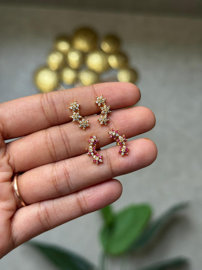 Floral CZ Drop Earrings HK1233
