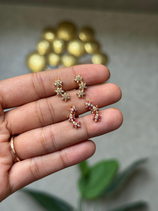 Floral CZ Drop Earrings HK1233
