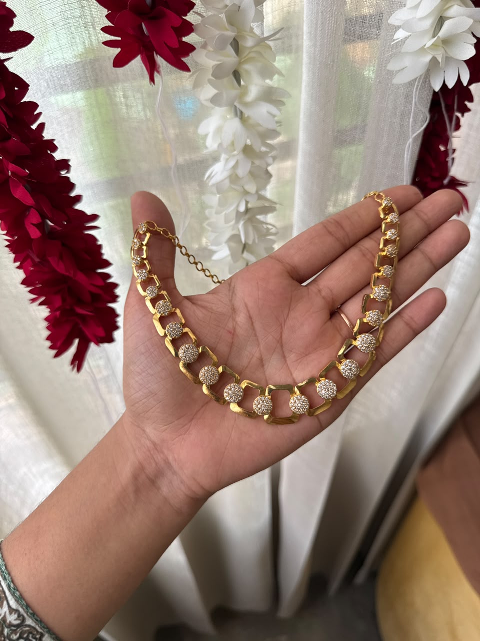 diamond Crystal Link Necklace HH132