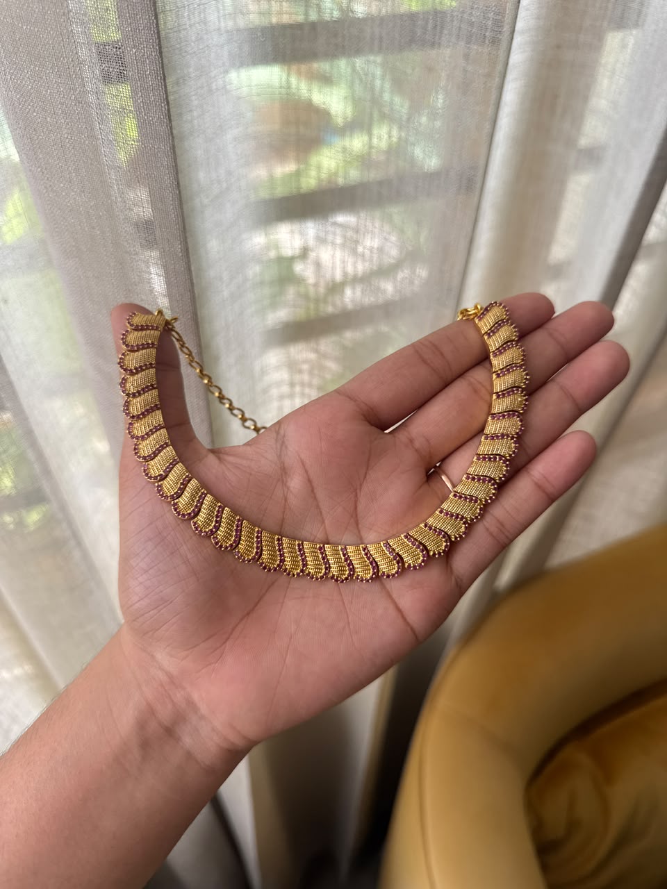 Classic Golden Wave Necklace HH156