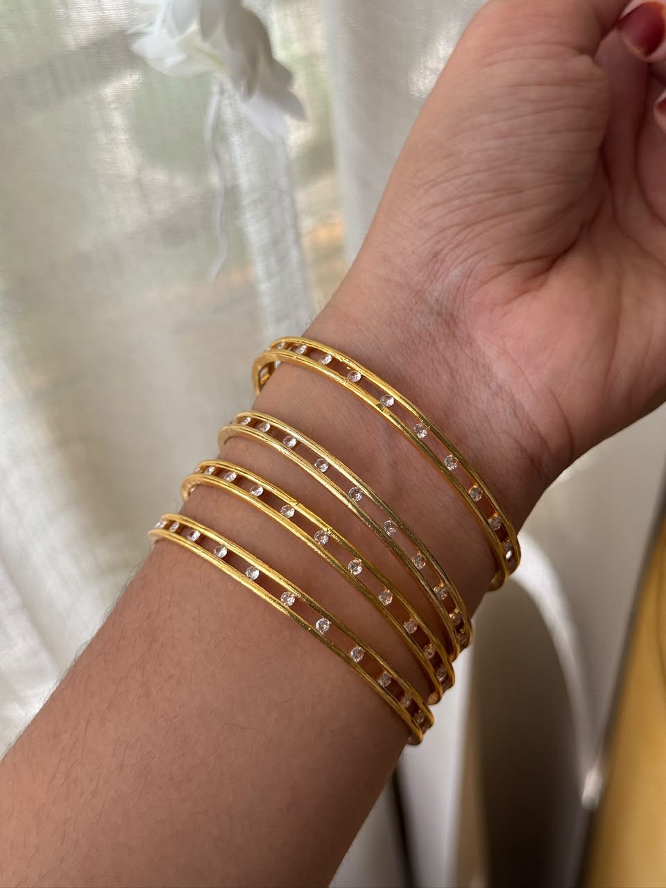 diamond replica gold plated bangle HB115