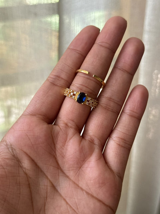 GOLD-PLATED MIDNIGHT RING HR116