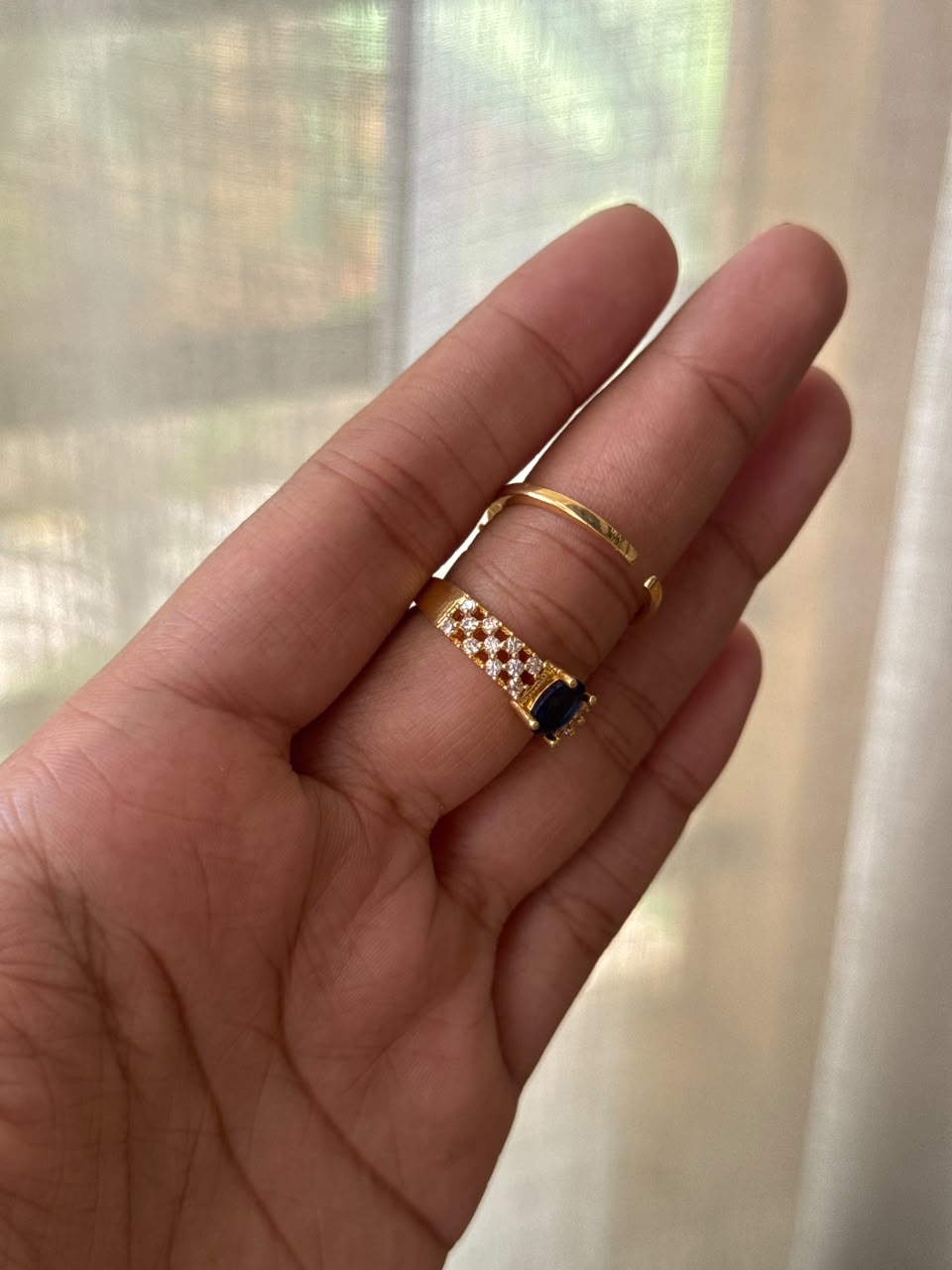 GOLD-PLATED MIDNIGHT RING HR116